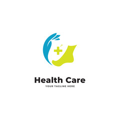 Fototapeta premium Healthcare Logo Design With Human Life Symbol Vector Illustration Concept.