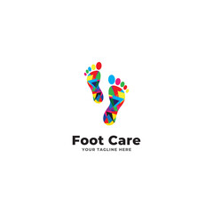 Foot care logo design template with modern creative