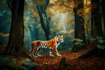 tiger in jungle 