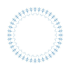 素材_フレーム_雪の結晶と光をモチーフにした冬の飾り枠。高級感のある囲みのデザイン。字無.