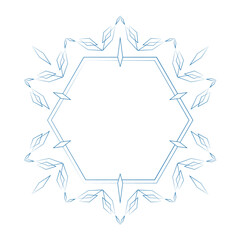 素材_フレーム_雪の結晶と光をモチーフにした冬の飾り枠。高級感のある囲みのデザイン。字無.