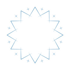 素材_フレーム_雪の結晶と光をモチーフにした冬の飾り枠。高級感のある囲みのデザイン。字無. - obrazy, fototapety, plakaty