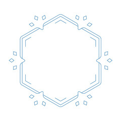 素材_フレーム_雪の結晶と光をモチーフにした冬の飾り枠。高級感のある囲みのデザイン。字無.