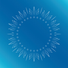 素材_フレーム_雪の結晶と光をモチーフにした冬の飾り枠。高級感のある囲みのデザイン。字無.