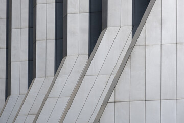 abstract architecture of columns adorning a building in Israel  modern buildingl elements