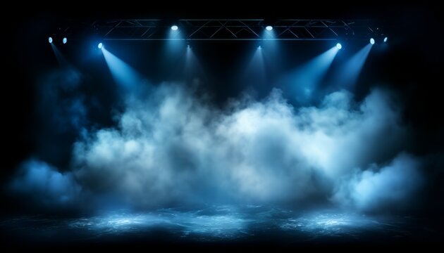 Smoke clouds atmosphere fog floor texture with spotlight. Perfect spotlight mist effect on isolated smoky background.