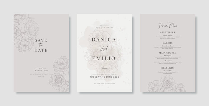 Simple and elegant wedding card template