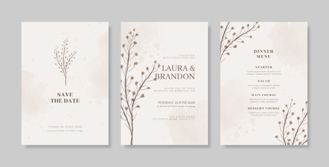 Simple and elegant wedding card template