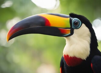 Naklejka premium Portrait of Toucan bird. Costa Rica wild Tucan.