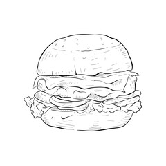 Hamburger handdrawn illustration