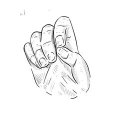 Fingernail handdrawn illustration