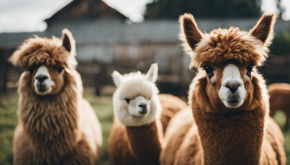 lovely and cute Alpacas on a farm

