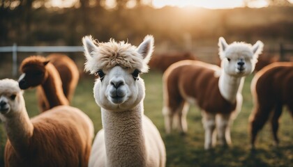 lovely and cute Alpacas on a farm

