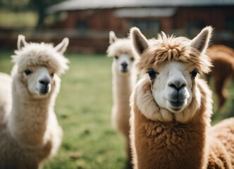 lovely and cute Alpacas on a farm

