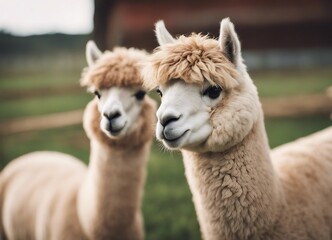 lovely and cute Alpacas on a farm

