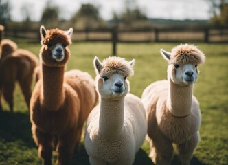 lovely and cute Alpacas on a farm

