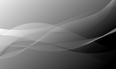 gray black gradient with business lines wave curves technology abstract background