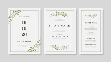 Simple and elegant wedding card template