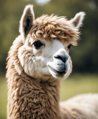 Fototapeta premium lovely and cute Alpacas on a farm