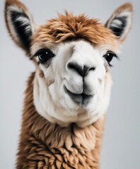 Obraz premium portrait of Alpaca, isolated white background