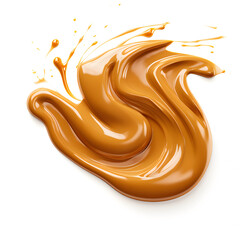 Smear of caramel isolated on a white background. 