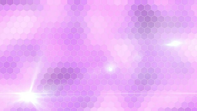 ハニカム模様の背景の上で光るライト