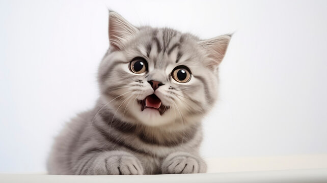 cheerful kitten, portrait, on an isolated background