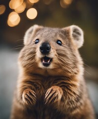 Obraz premium portrait of happy Quokka at the nature 