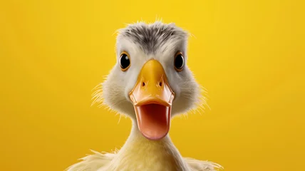 Foto op Canvas funny duck, portrait, on an isolated background © Andrei