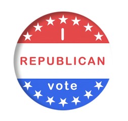 a red white blue banner with stars indicates that i vote republican