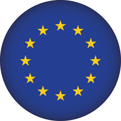 European Union Flag Round Shape Illustration Vectors
