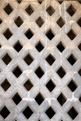 Old stone window. Carving of Window with Pattern decoration in Airavatesvara Temple, Darasuram, Kumbakonam, Tamilnadu.