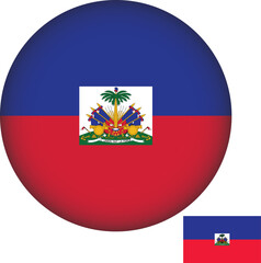 Obraz premium Haiti Flag Round Shape Illustration Vector 