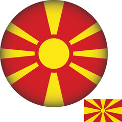 Macedonia Flag Round Shape Illustration Vector 