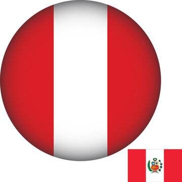 Peru Flag Round Shape Illustration Vector 