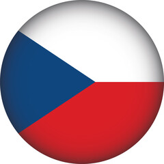 Czechia Flag Round Shape Illustration Vector 