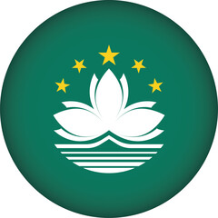 Macau Flag Round Shape Illustration Vector 