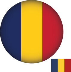 Chad Flag Round Shape Illustration Vectors