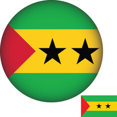 Sao Tome and Principe Flag Round Shape