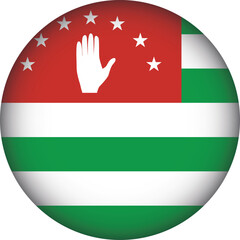 Obraz premium Abkhazia Flag Round Shape