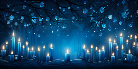 blue background illustration for Hanukkah celebration