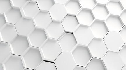 Seamless pattern with hexagons. 3d Hexagonal structure futuristic white background and Embossed Hexagon. Hexagonal honeycomb pattern background with space for text. Abstract Technology, Futuristic