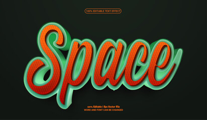 Space fully editable premium 3d vector text effect 