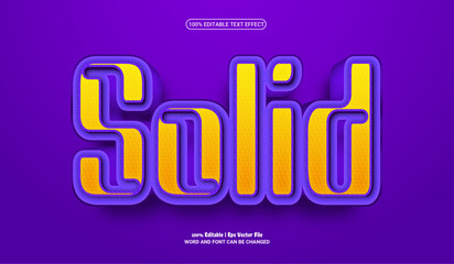 Solid fully editable premium 3d vector text effect 