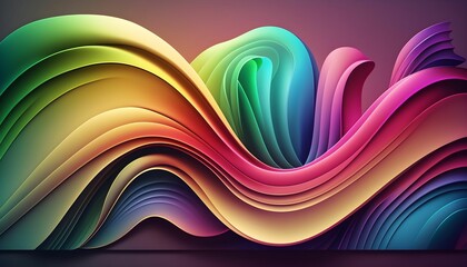 AI generated illustration of a digital display featuring an abstract pattern of colorful waves