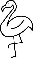 Minimalist silhouette of a flamingo