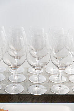 Row of empty Wine glasses