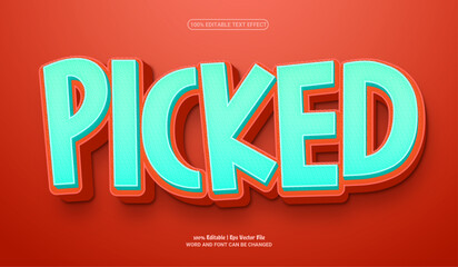 Picked fully editable premium 3d vector text effect 