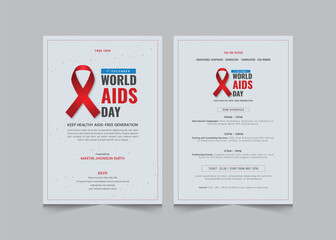  World aids day activity layout template, aids day activities a4 poster or flyer design, vector illustration eps 10 