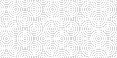 Abstract geometric ocean spiral pattern circle wave lines. Seamless gray ornament art fabric and tile stripe geomatics overlapping create retro square backdrop pattern background. Overlapping Pattern.